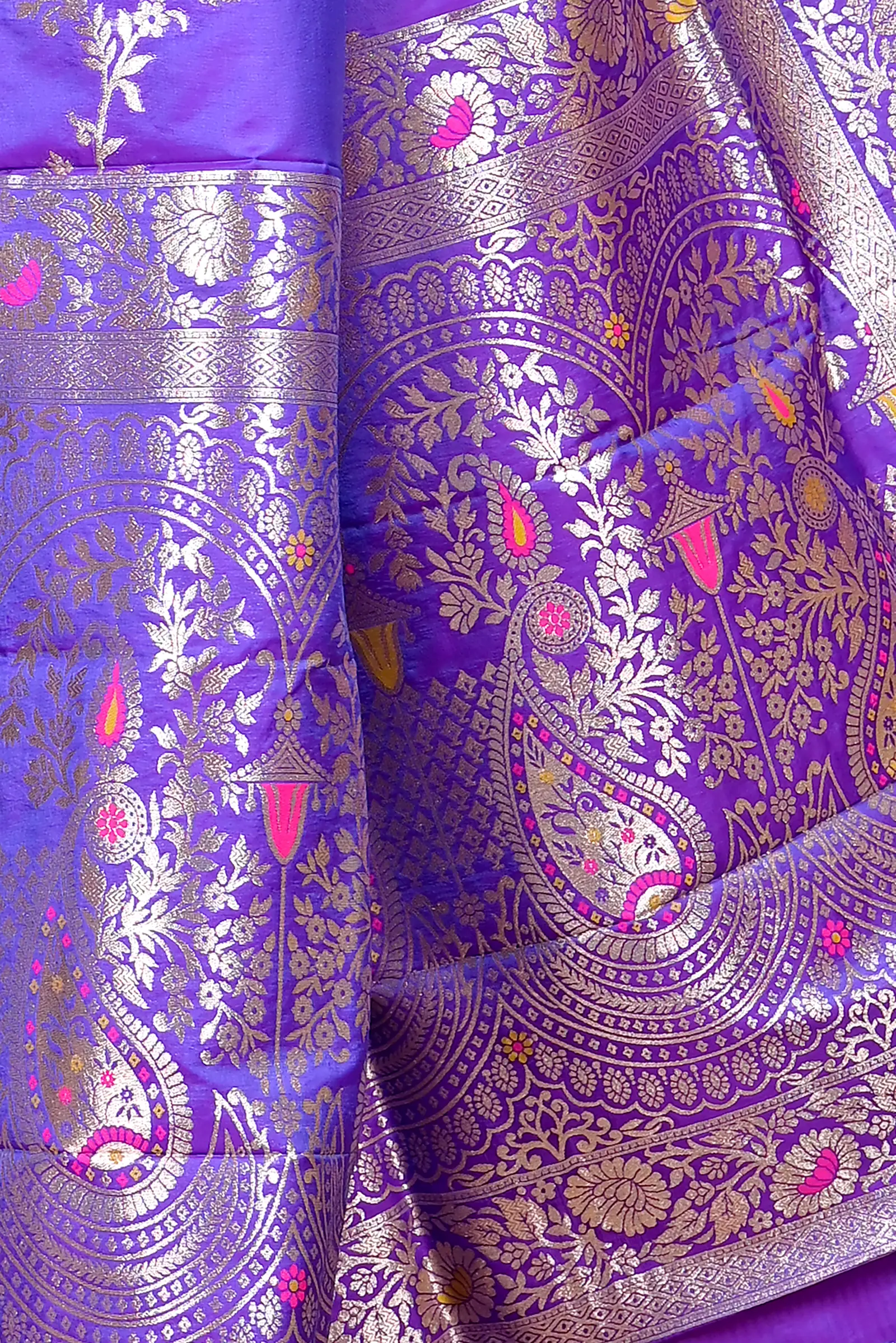 Lavender Cotton Silk Parosha Kathan Saree (509)